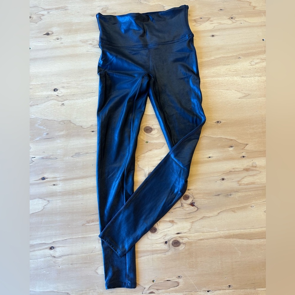 SPANX Faux leather black full length leggings